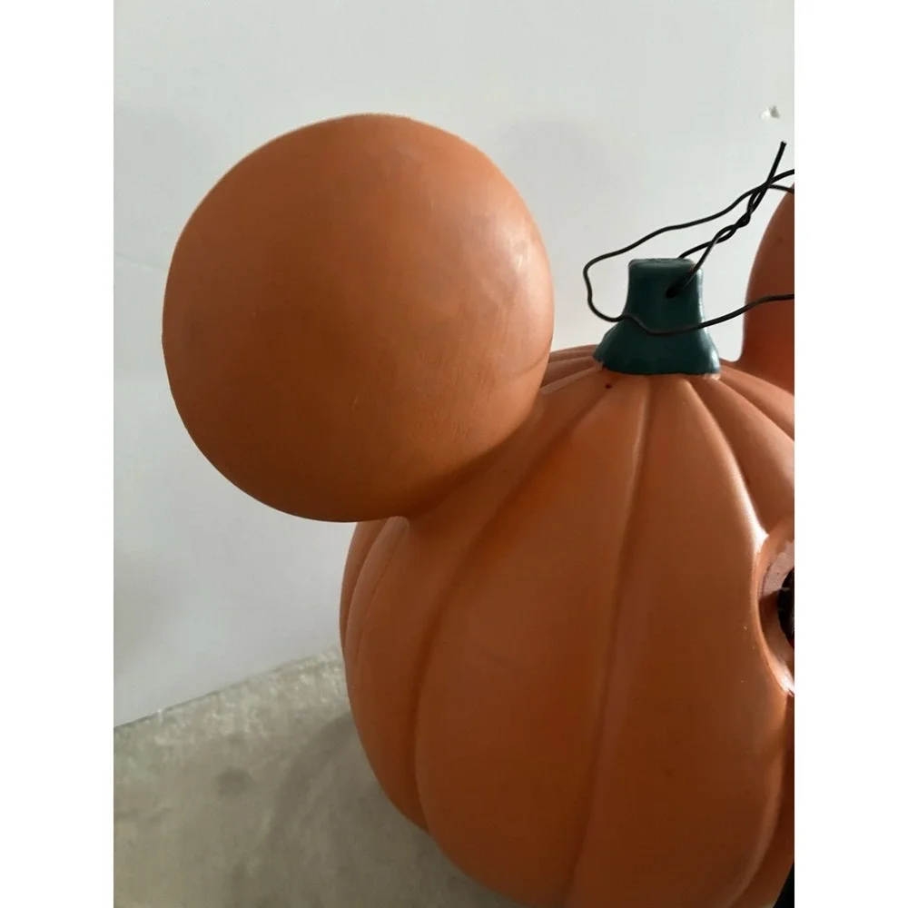 Mickey Mouse Jack‎ O Lantern Halloween Blow Mold Plastic Light up Vintage